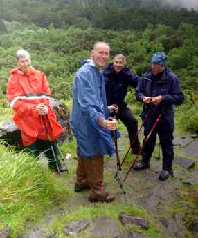 drenched from the falls