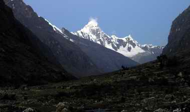 View up the valley