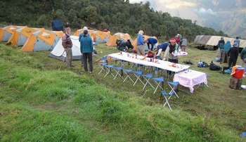 open air breakfast table
