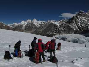 Resting on Mera glacier
