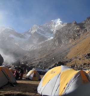 Misty camp site