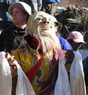 Disguised monk in procession