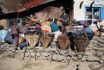 Porters baskets and staves