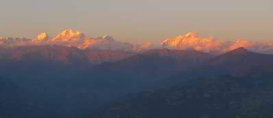 sunset over the Langtang Himalaya